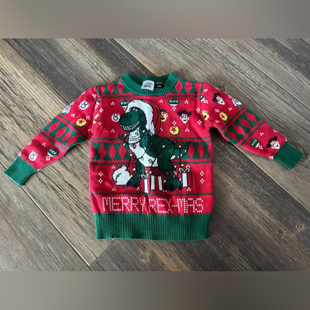 Toy Story Christmas sweater baby boy 12 months dinosaur